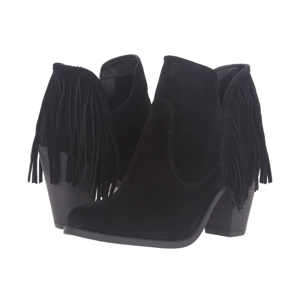 Jessica Simpson Black Fringe Ankle Booties